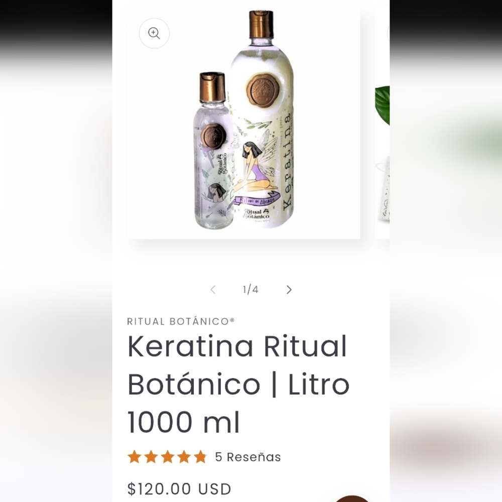 Ritual Botanico Organic Keratin The Evolution 1 Liter - Picture 2 of 2